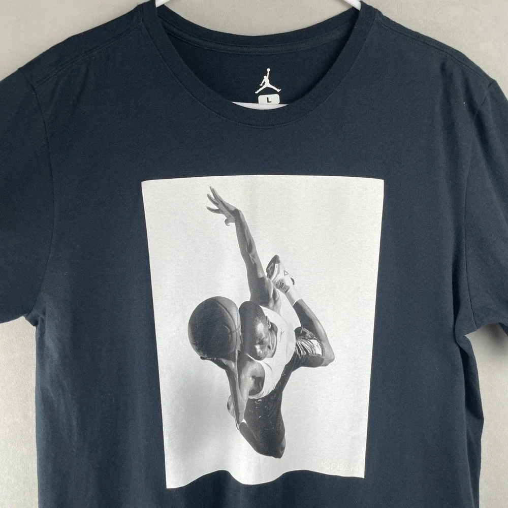 Jordan Sportswear‎ Flight Heritage Graphic T Shirt Black Air MJ Iconic Jumpman L
